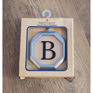 Regent Square Letter B Collectible Ornament Silver Octagon Monogram HL 2019 NEW